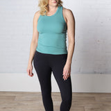 Sonnie Seamless Ribbed Racerback Tank Top - Grey Teal