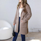 Soren Open Basic Sweater Coat - Brown
