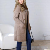 Soren Open Basic Sweater Coat - Brown