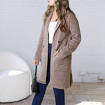 Soren Open Basic Sweater Coat - Brown FINAL SALE