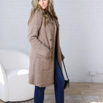 Soren Open Basic Sweater Coat - Brown FINAL SALE