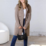 Soren Open Basic Sweater Coat - Brown FINAL SALE