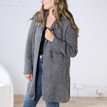 Soren Open Basic Sweater Coat - Charcoal