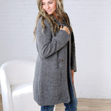 Soren Open Basic Sweater Coat - Charcoal