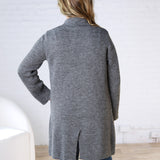 Soren Open Basic Sweater Coat - Charcoal