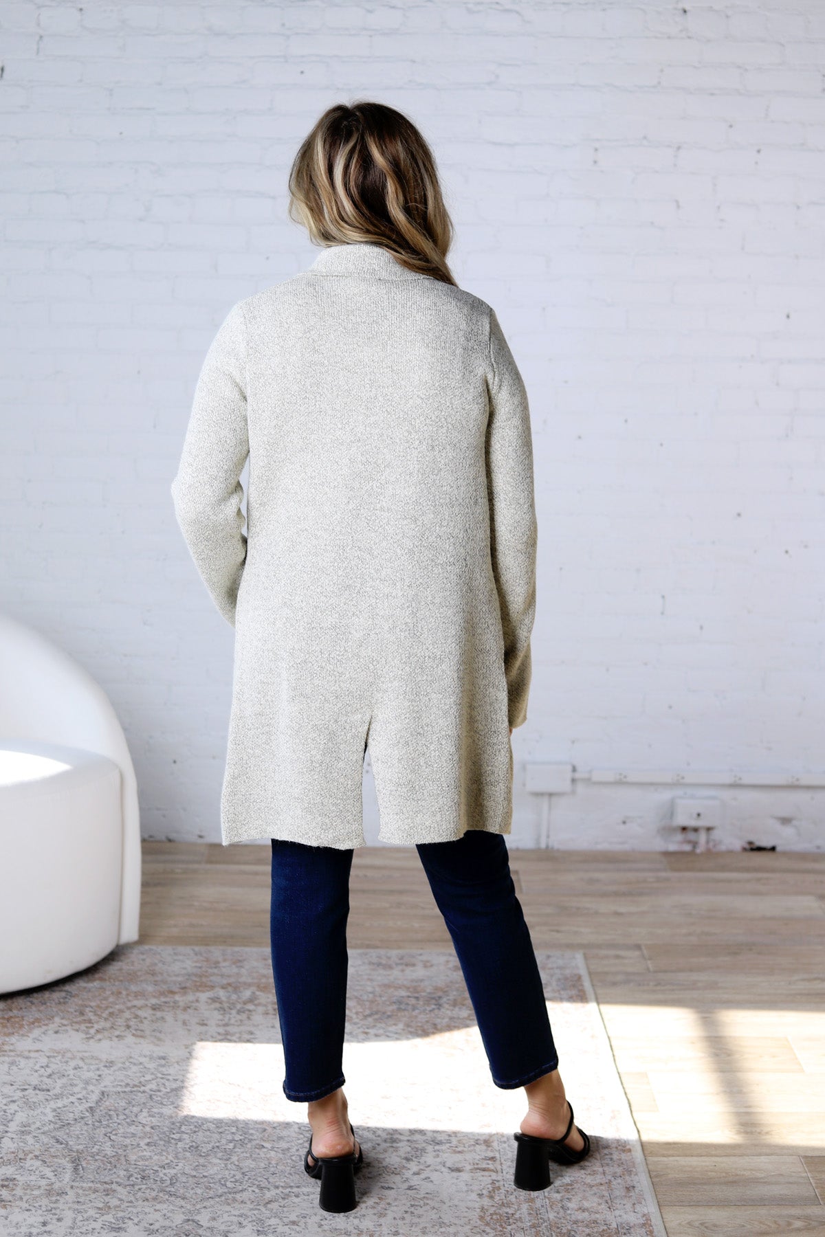 Soren Open Basic Sweater Coat - Oatmeal