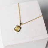 Square Charm Necklace - Gold - Baubles + Bobbies