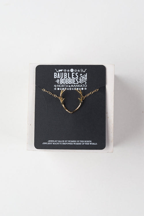 Stag a While Necklace - Gold
