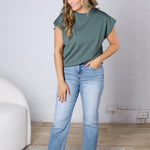 Stella Viscose Short Sleeve Sweater - Ash Jade