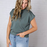 Stella Viscose Short Sleeve Sweater - Ash Jade