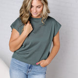 Stella Viscose Short Sleeve Sweater - Ash Jade