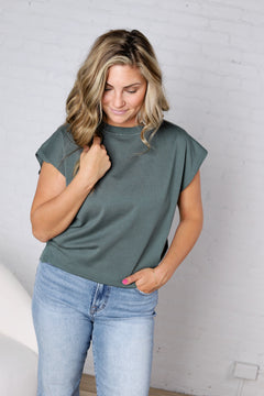 Stella Viscose Short Sleeve Sweater - Ash Jade