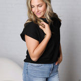 Stella Viscose Short Sleeve Sweater - Black