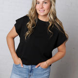 Stella Viscose Short Sleeve Sweater - Black