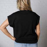Stella Viscose Short Sleeve Sweater - Black