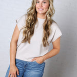 Stella Viscose Short Sleeve Sweater - Bone