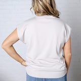 Stella Viscose Short Sleeve Sweater - Bone