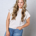 Stella Viscose Short Sleeve Sweater - Bone