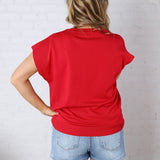 Stella Viscose Short Sleeve Sweater - Red