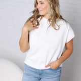 Stella Viscose Short Sleeve Sweater - White