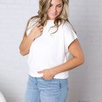 Stella Viscose Short Sleeve Sweater - White