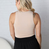 Steph Basic Round Neck Tank - Lt. Taupe