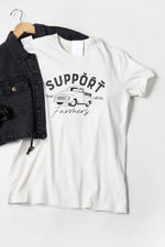 Support Your Local Farmers Graphic T-shirt - Vintage White - Final Sale