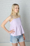 Sutton Texture Detail Tank Blouse - Lavender - Final Sale