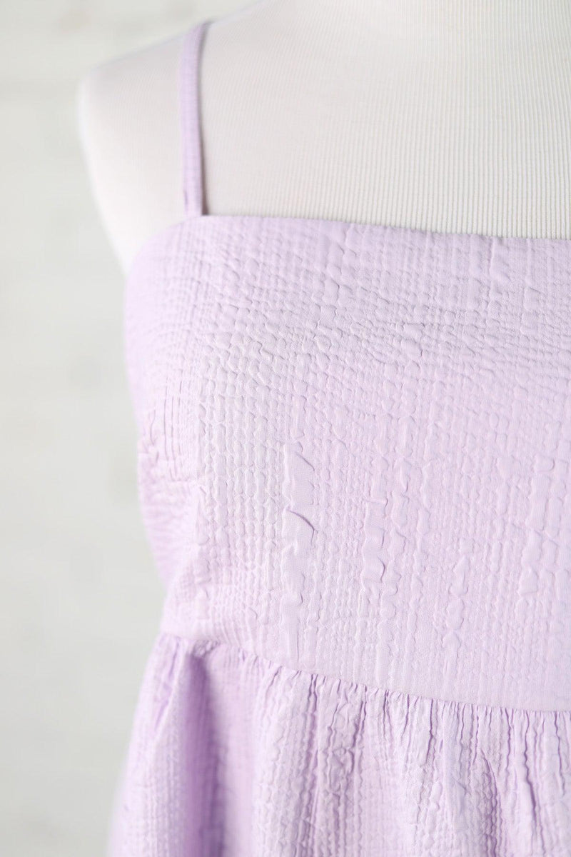 Sutton Texture Detail Tank Blouse - Lavender - Final Sale