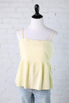 Sutton Texture Detail Tank Blouse - Yellow - Final Sale