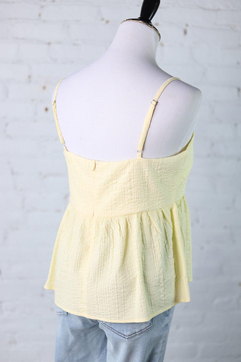 Sutton Texture Detail Tank Blouse - Yellow - Final Sale