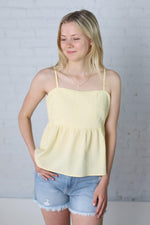 Sutton Texture Detail Tank Blouse - Yellow - Final Sale