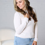 Sylvia Ribbed Crewneck Basic Top - Oatmeal