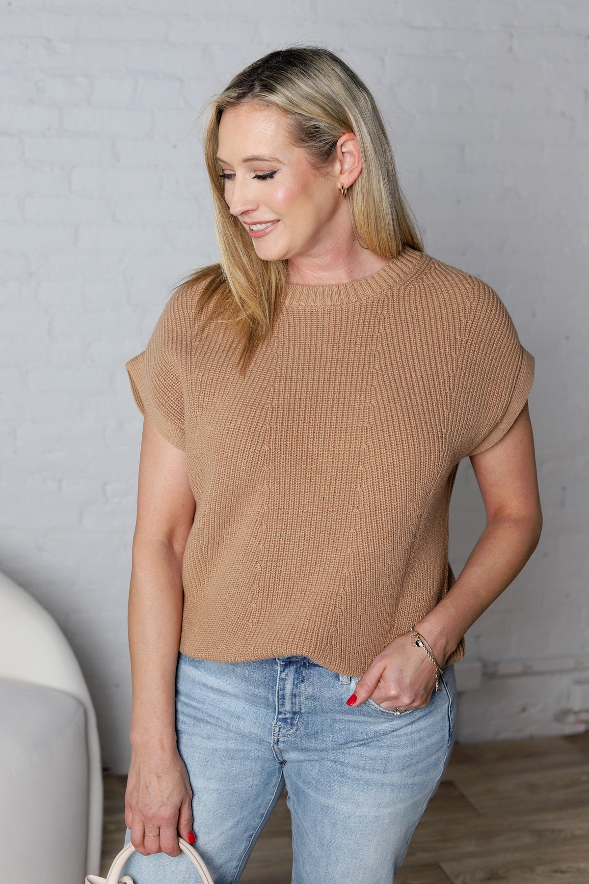 Sylvie Batwing Sleeved Knit Sweater - Latte