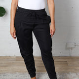 Tae Pleated Front Joggers - Black