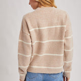 Talyse Striped Knit Sweater - Taupe