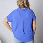 Tamsyn Drop Shoulder Collared Blouse - Cobalt Blue
