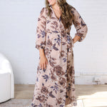 Tatum Surplice Long Sleeve Floral Maxi Dress
