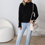 Tavia Classic Mock Neck Sweater - Black