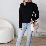 Tavia Classic Mock Neck Sweater - Black