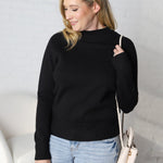 Tavia Classic Mock Neck Sweater - Black