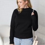 Tavia Classic Mock Neck Sweater - Black - FINAL SALE