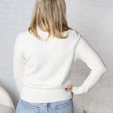 Tavia Classic Mock Neck Sweater - White