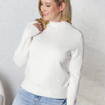 Tavia Classic Mock Neck Sweater - White - FINAL SALE