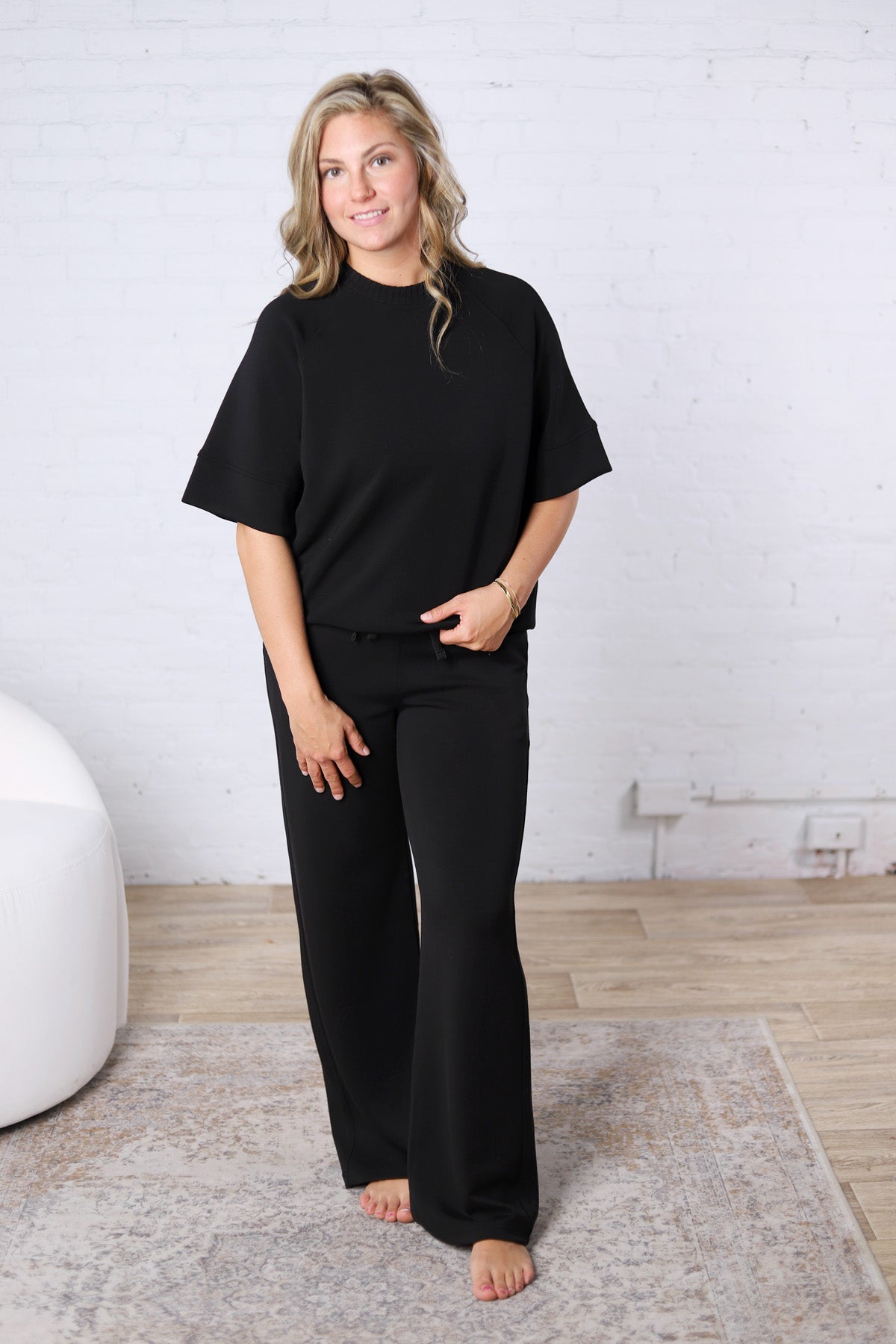 Tavyn Modal Luxe Short Sleeve Top - Black