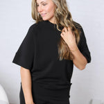 Tavyn Modal Luxe Short Sleeve Top - Black