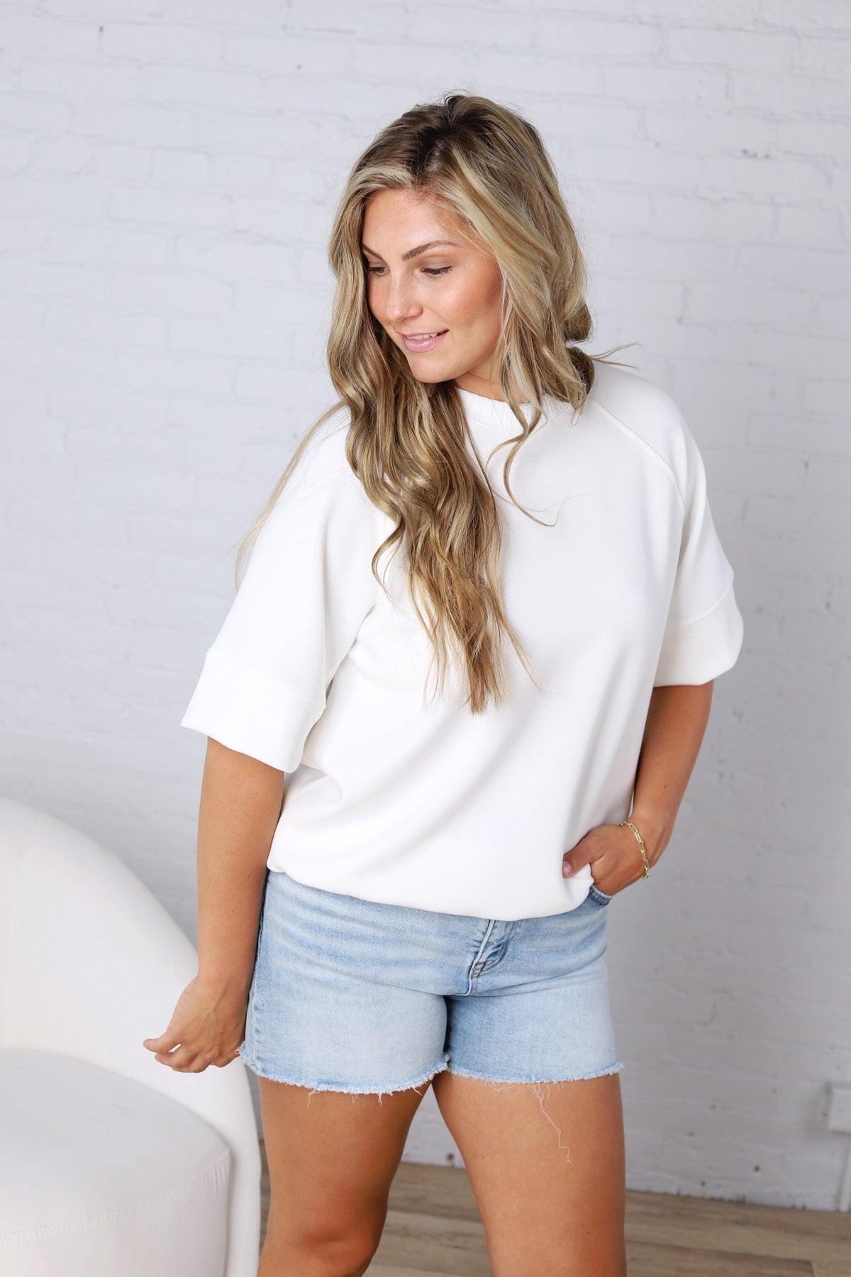 Tavyn Modal Luxe Short Sleeve Top - Cream