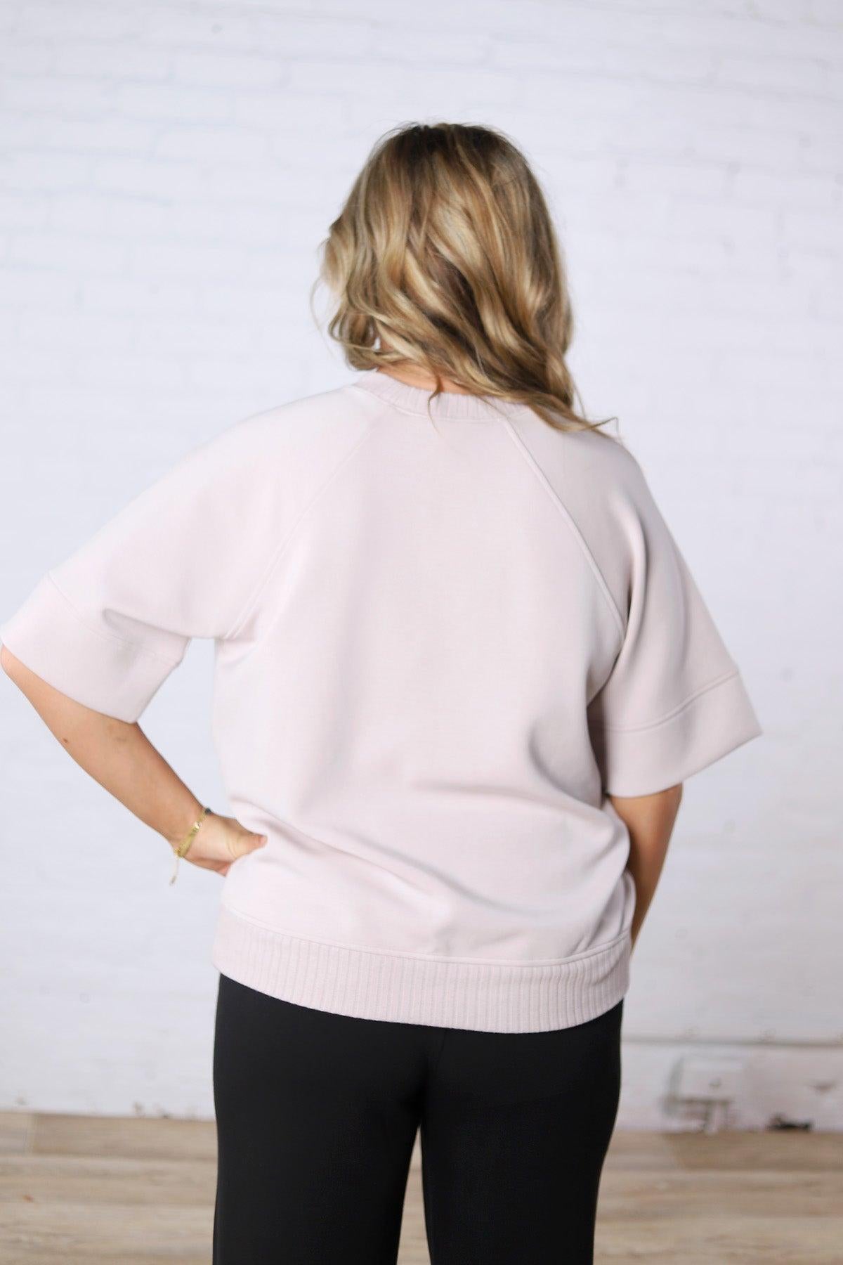 Tavyn Modal Luxe Short Sleeve Top - Mocha Cream