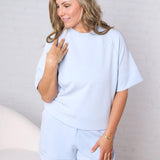 Tavyn Modal Scuba Luxe Short Sleeve Top - Frost