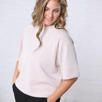 Tavyn Modal Scuba Luxe Short Sleeve Top - Mocha Cream